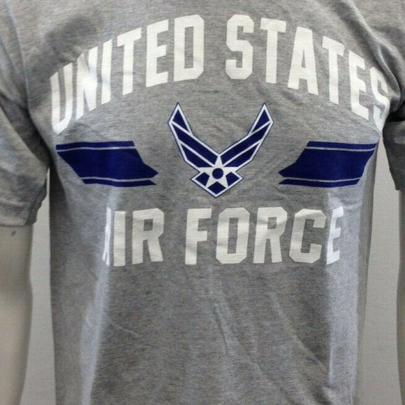 United States Air Force Men's  Gray Short Sleeve Medium T Shirt By Bayside Tee - Picture 2 of 6